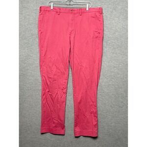 Polo Ralph Lauren Red/Pink Preppy Chino Pants Stretch Straight Fit‎  Mens 38X32